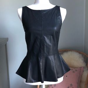 Zara Faux Leather Peplum Top
